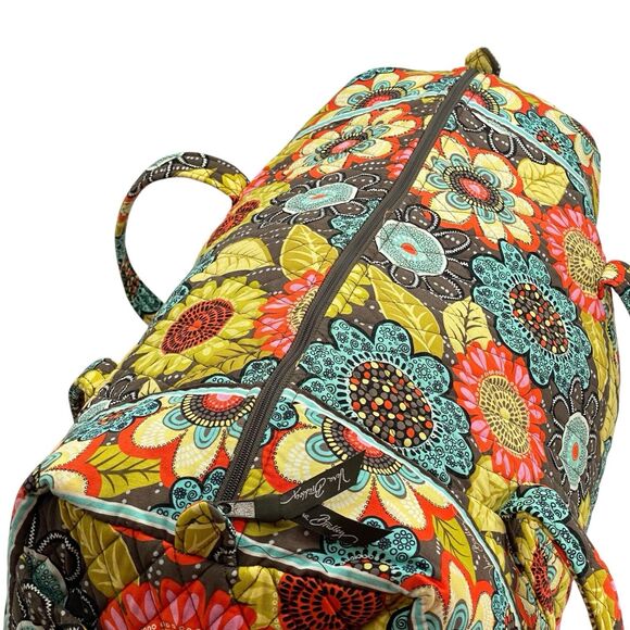 Vera Bradley Large Duffle Bag Weekender Overnight Travel Bag in Flower Shower - Picture 5 of 14